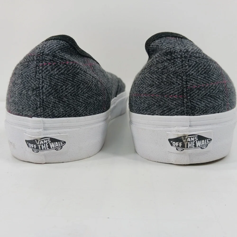 Vans Authentic Grey Herringbone Plaid Low Top Sneakers Mens 11.5 721454
